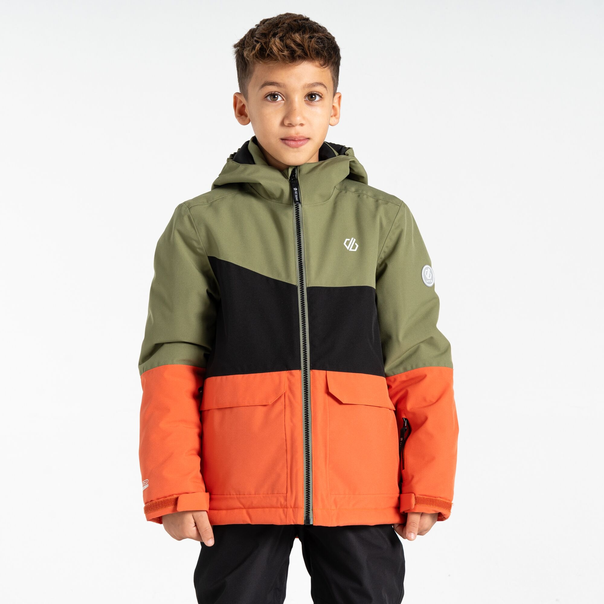 Dare 2b Kids Water-repellent Steazy II Ski Jacket Olivine Green Black, Size: 3-4 Years