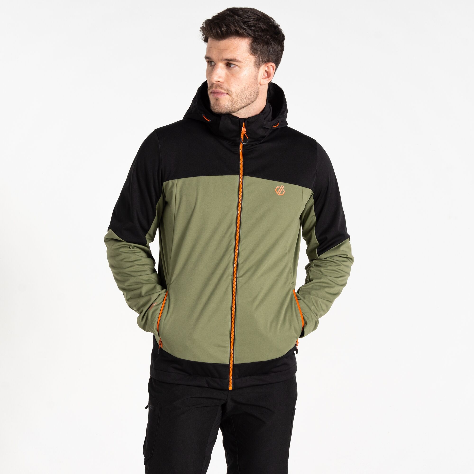 Dare 2b Men's Lightweight Mountaineer Softshell Jacket Olivine Green Black, Size: XXXL