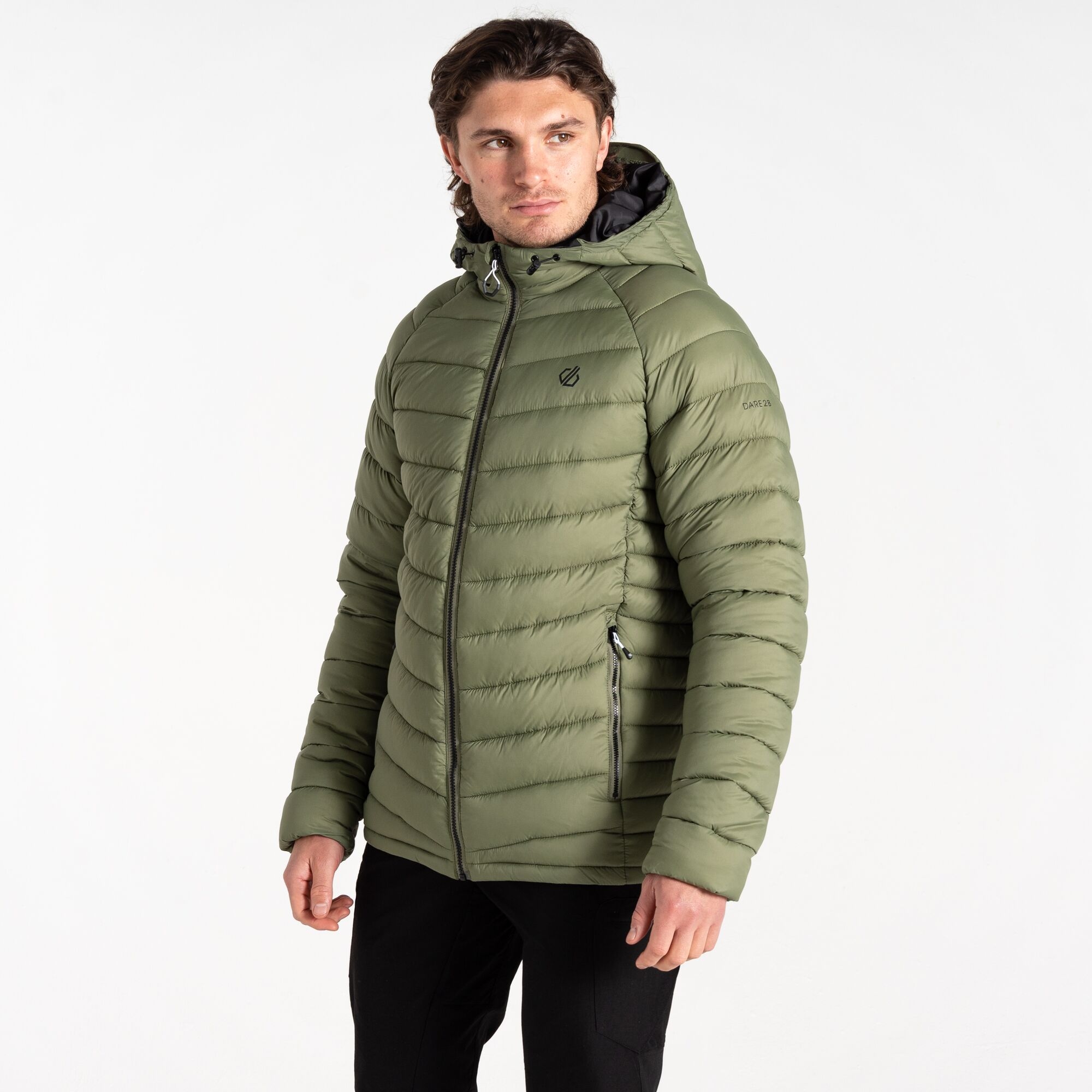 Dare 2b Men's Lightweight Mountain Series Baffled Jacket Olivine Green, Size: XXL