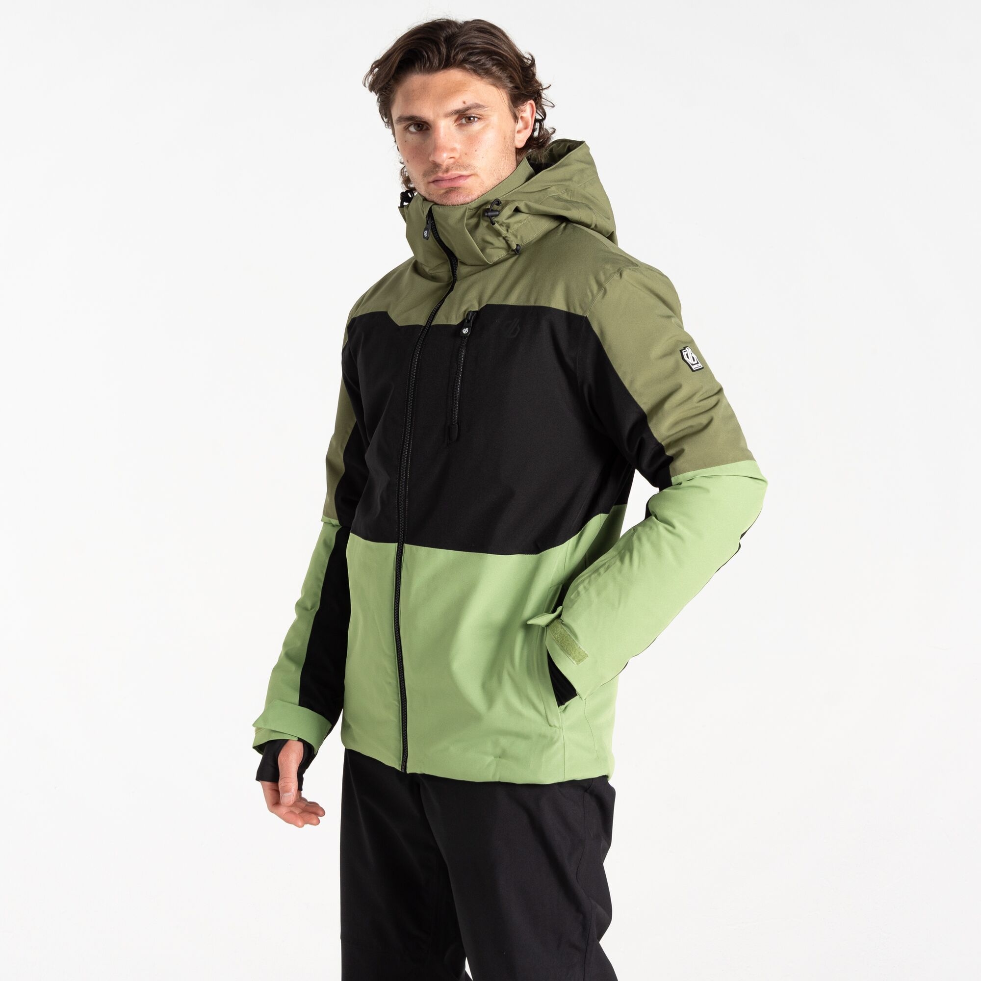 Dare 2b Men's Water-repellent Edge II Ski Jacket Olivine Green Black, Size: XL