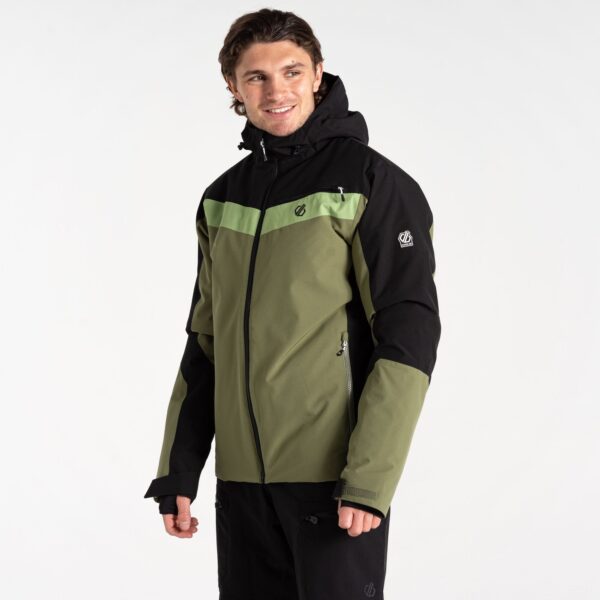 Dare 2b Men's Water-repellent Eagle II Ski Jacket Black Olivine Green, Size: S