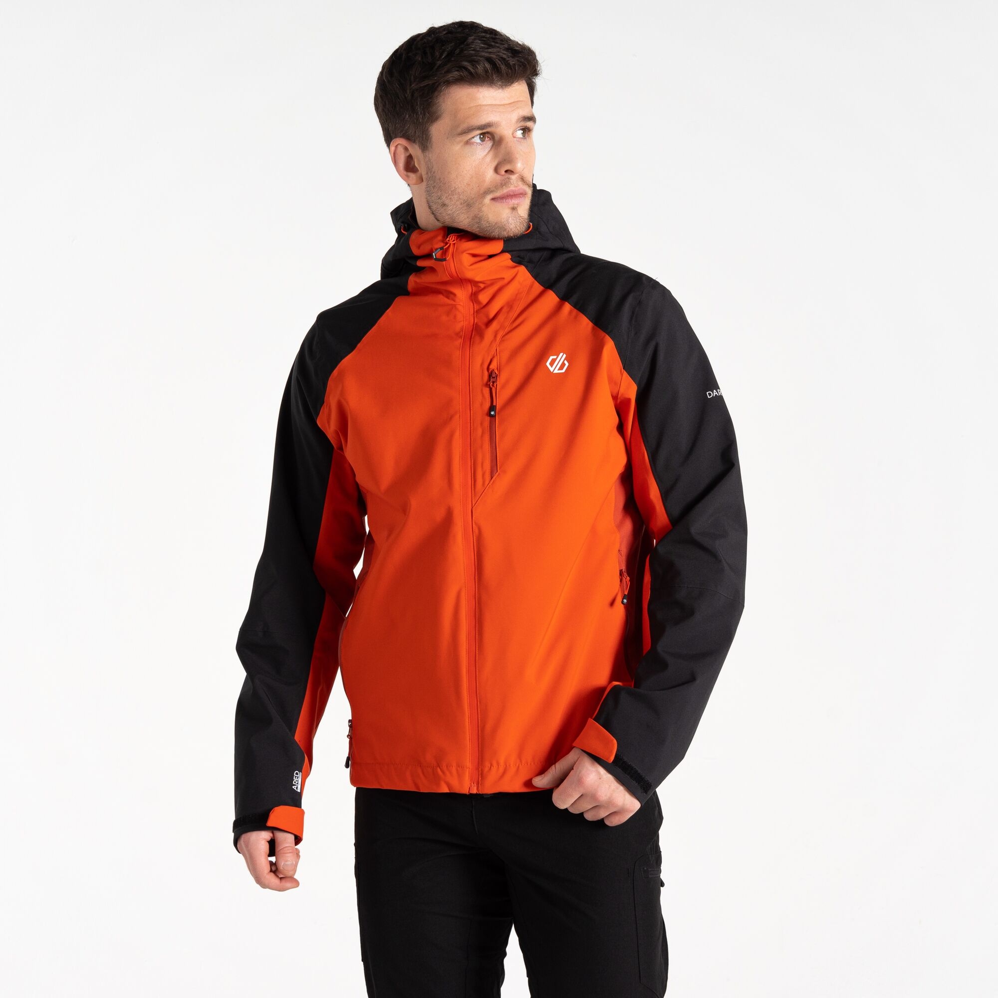 Dare 2b Men's Water-repellent Mountain Series Waterproof Jacket Cinnamon Black, Size: M