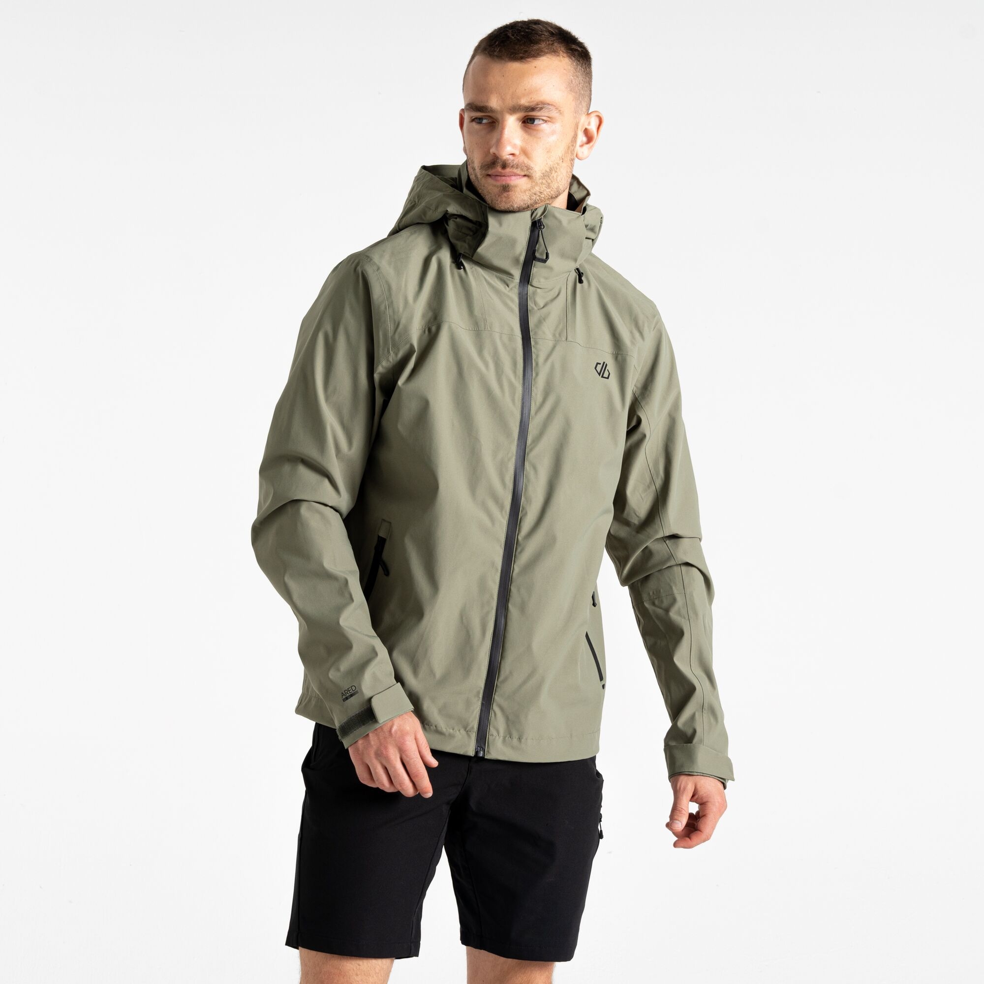 Dare 2b Men's Water-repellent Switch Out II Waterproof Jacket Olivine Green, Size: XXL