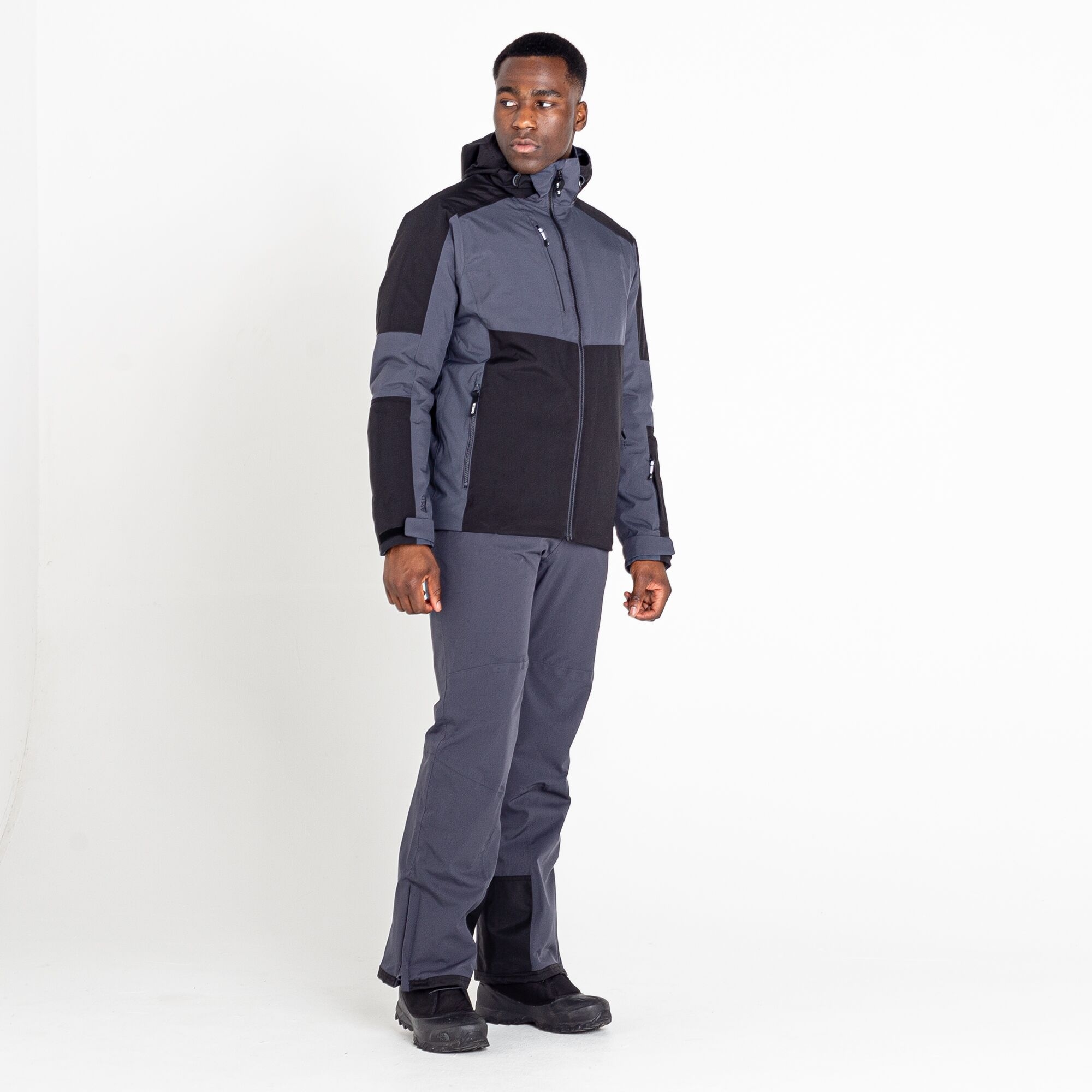 Dare 2b Men's Breathable Emulate Ski Jacket Black Ebony Grey, Size: XXXL