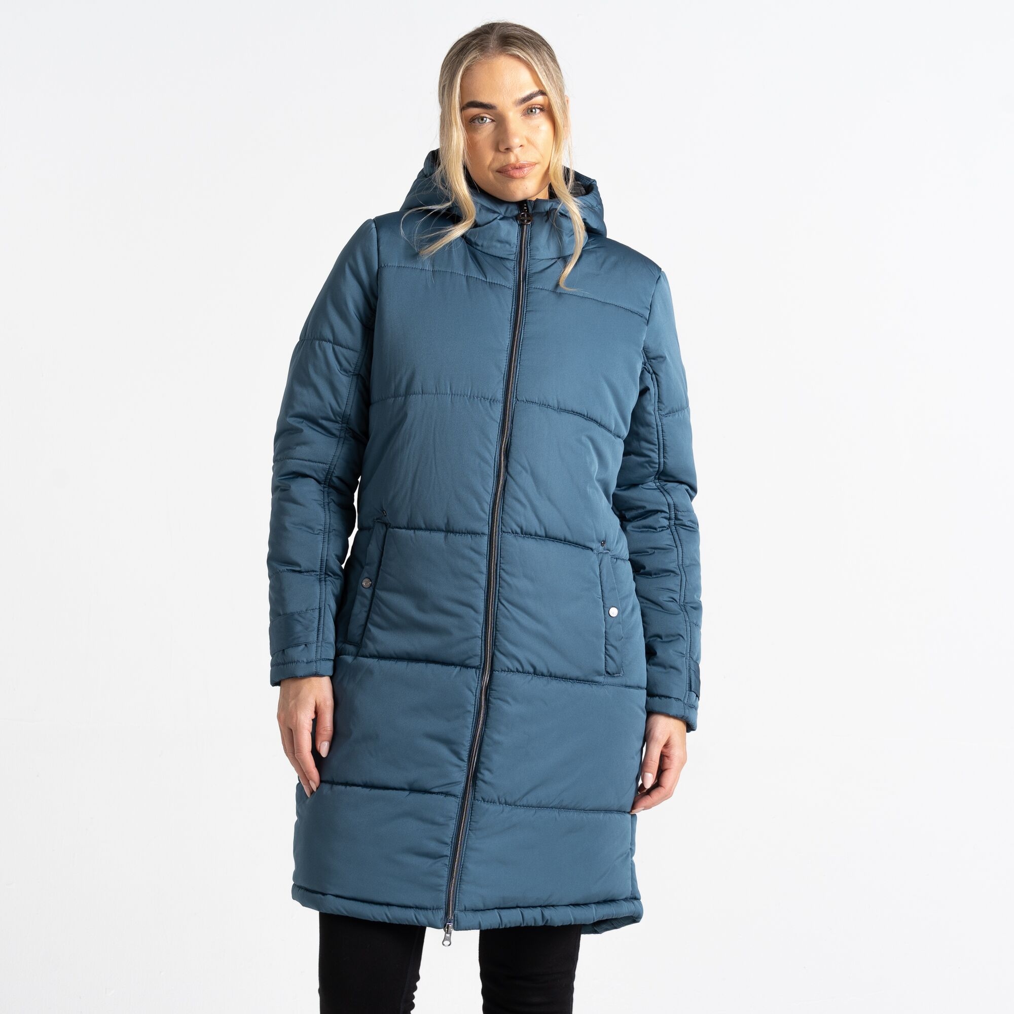 Dare 2b Women's Water Repellent Reputable II Mid Length Padded Jacket Orion Grey, Size: 6