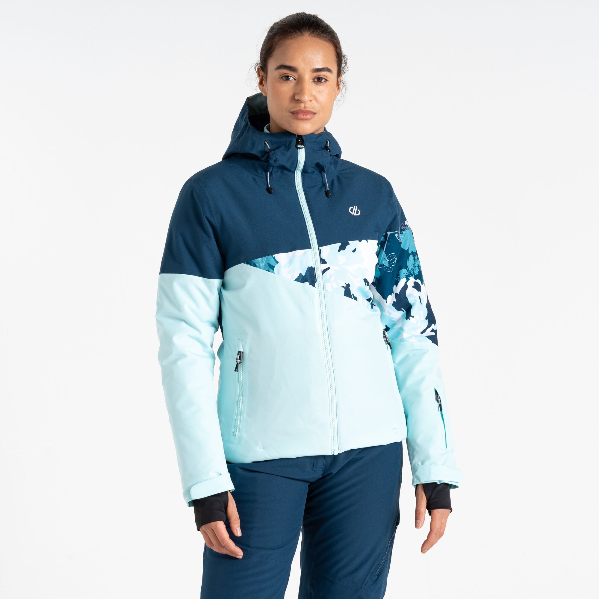 Dare 2b Women's Water-repellent Ice III Ski Jacket Moonlight Denim Blue, Size: 16