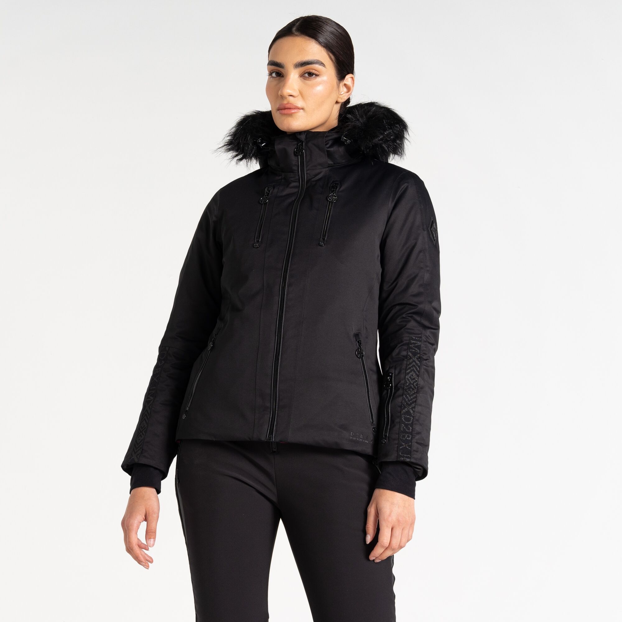 Dare 2b Women's Breathable Frenzied Ski Jacket Black, Size: 10