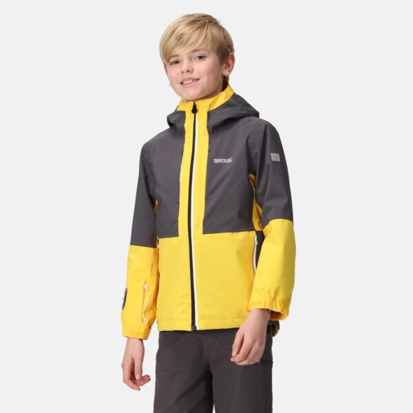 Regatta Kids Waterproof Hydrate VIII 3 In 1 Jacket Californian Yellow Seal Grey Orange Pepper, Size: 11-12 Years