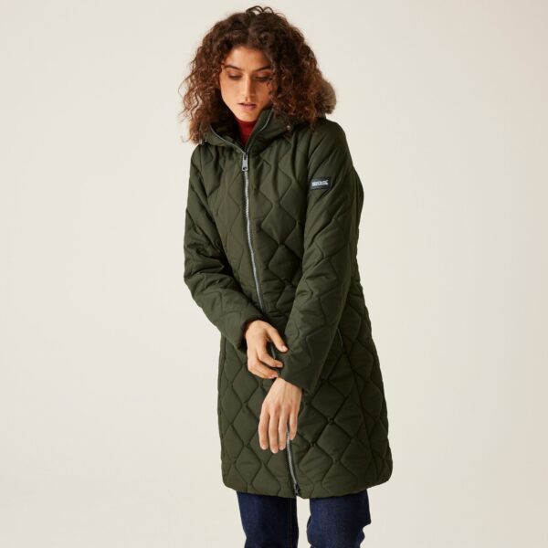 Regatta Women's Water-repellent Fritha III Insulated Parka Jacket Dark Khaki, Size: 8