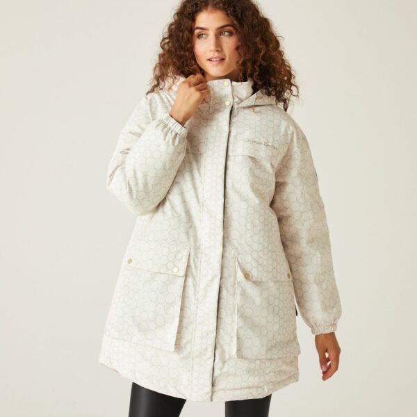 Regatta x Christian Lacroix Women's Breathable Cailar Longline Waterproof Jacket Pearl Print, Size: 10