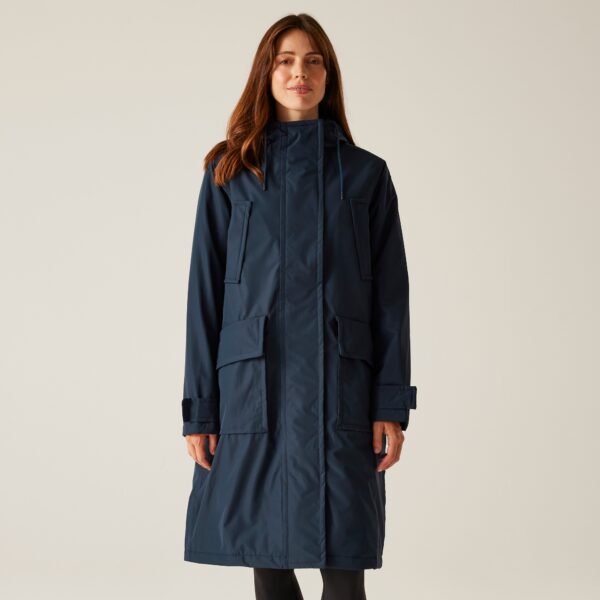 Regatta Breathable Women's Navy Blue Orla Kiely Longline Waterproof Jacket, Size: 12