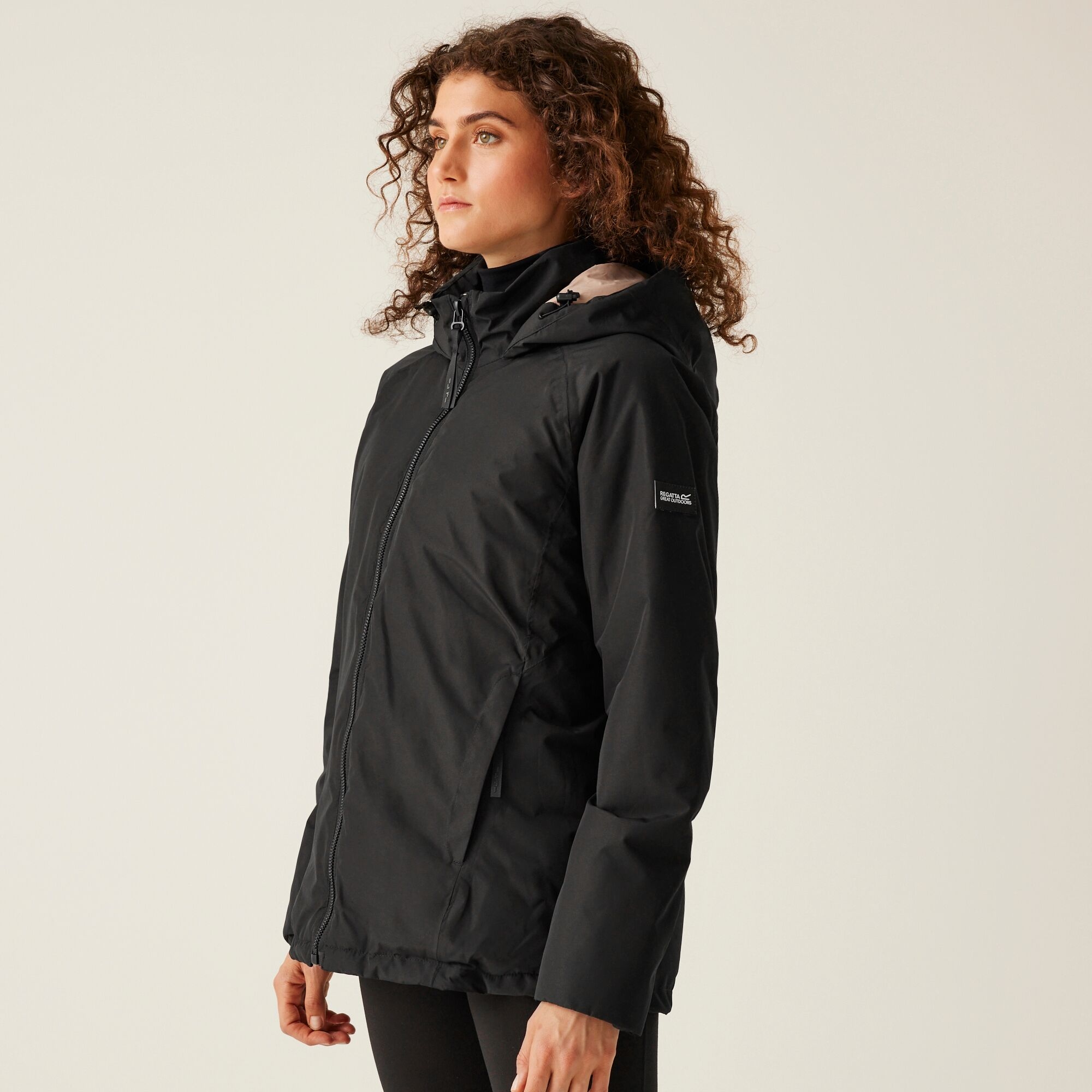 Regatta Women's Water-repellent Reeah Waterproof Insulated Jacket Black Warm Taupe, Size: 12
