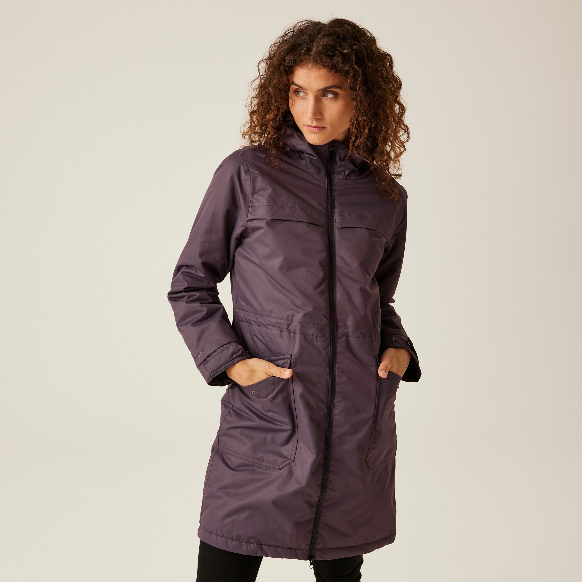 Regatta Women's Lightweight Romine II Waterproof Parka Jacket Deep Plum Black, Size: 12