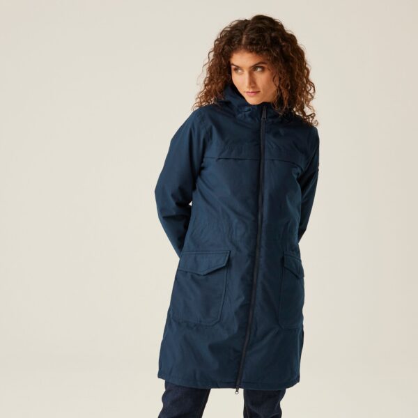 Regatta Women's Lightweight Romine II Waterproof Parka Jacket Navy Marl, Size: 12