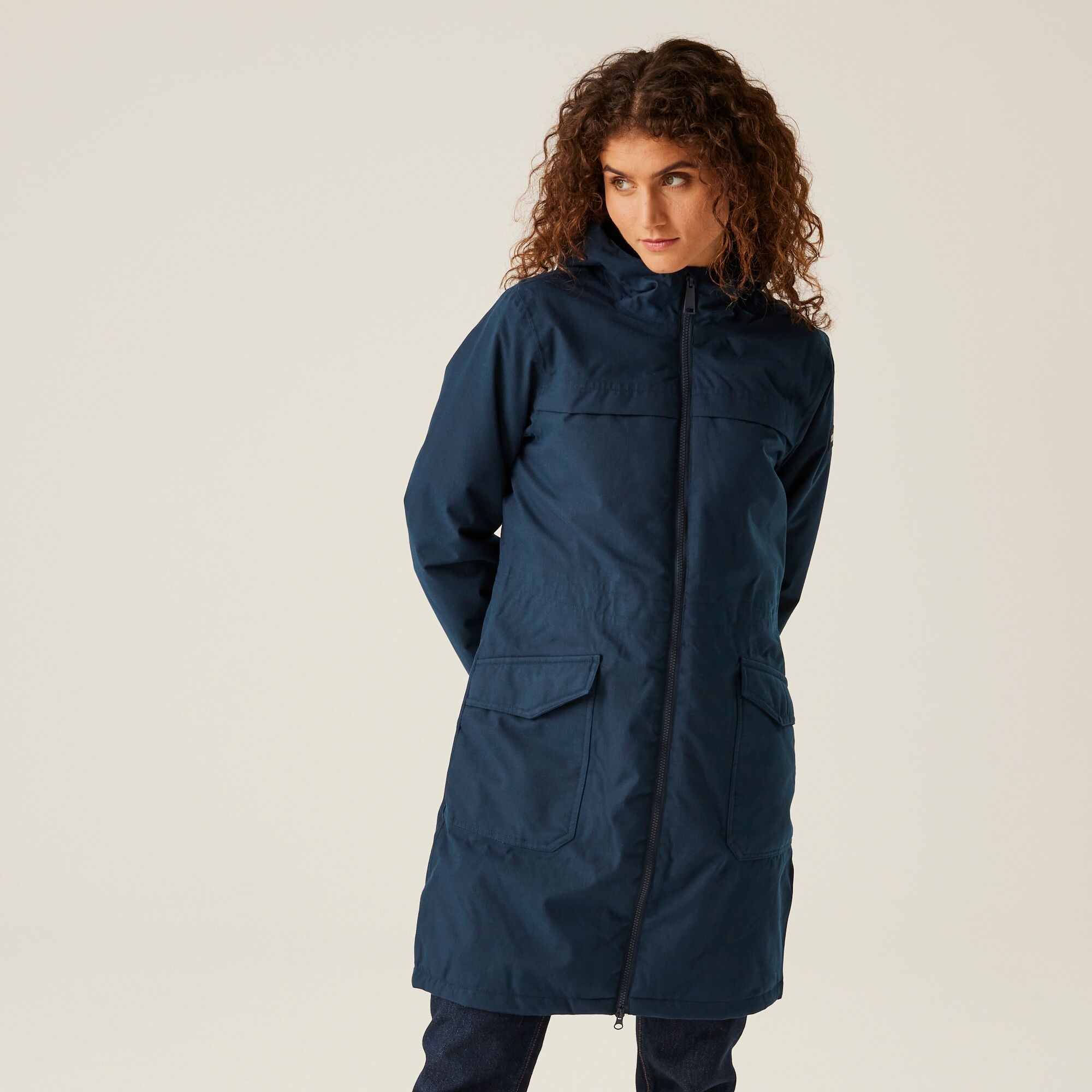 Regatta Women's Lightweight Romine II Waterproof Parka Jacket Navy Marl, Size: 12