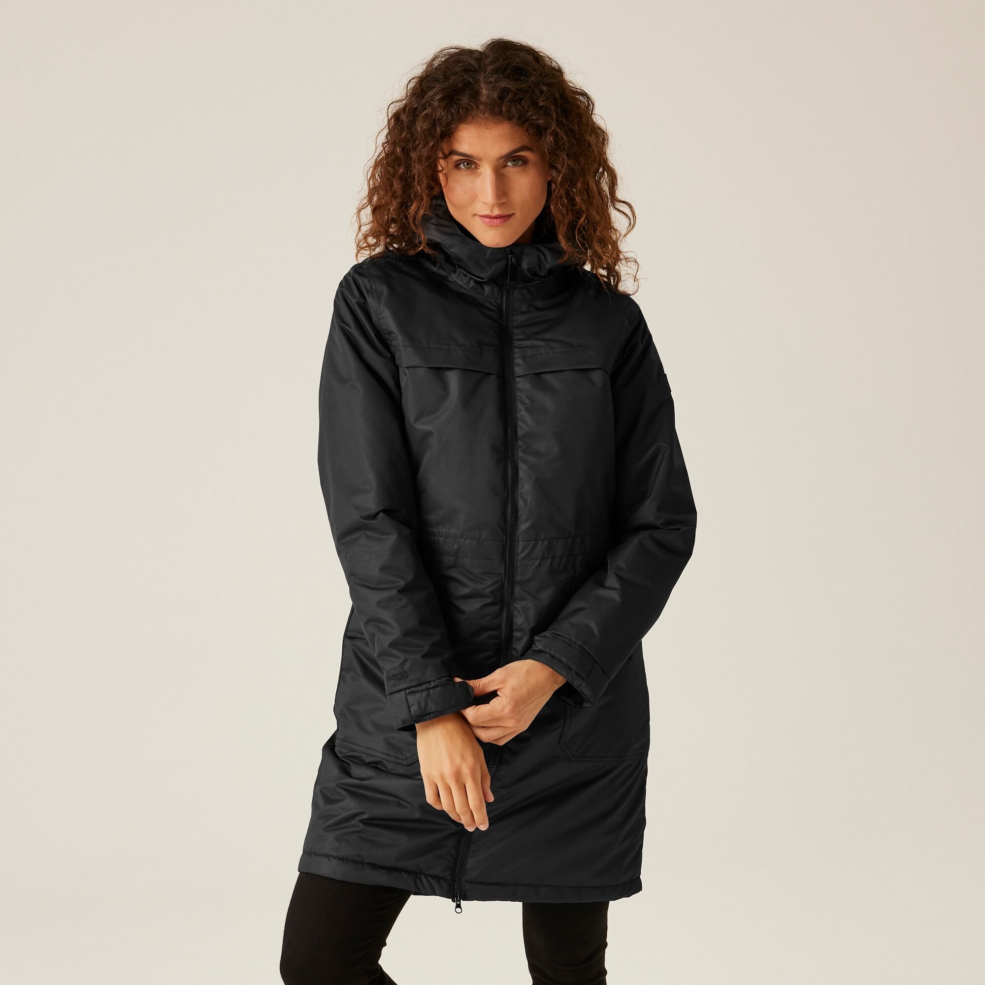 Regatta Women's Lightweight Romine II Waterproof Parka Jacket Black, Size: 24
