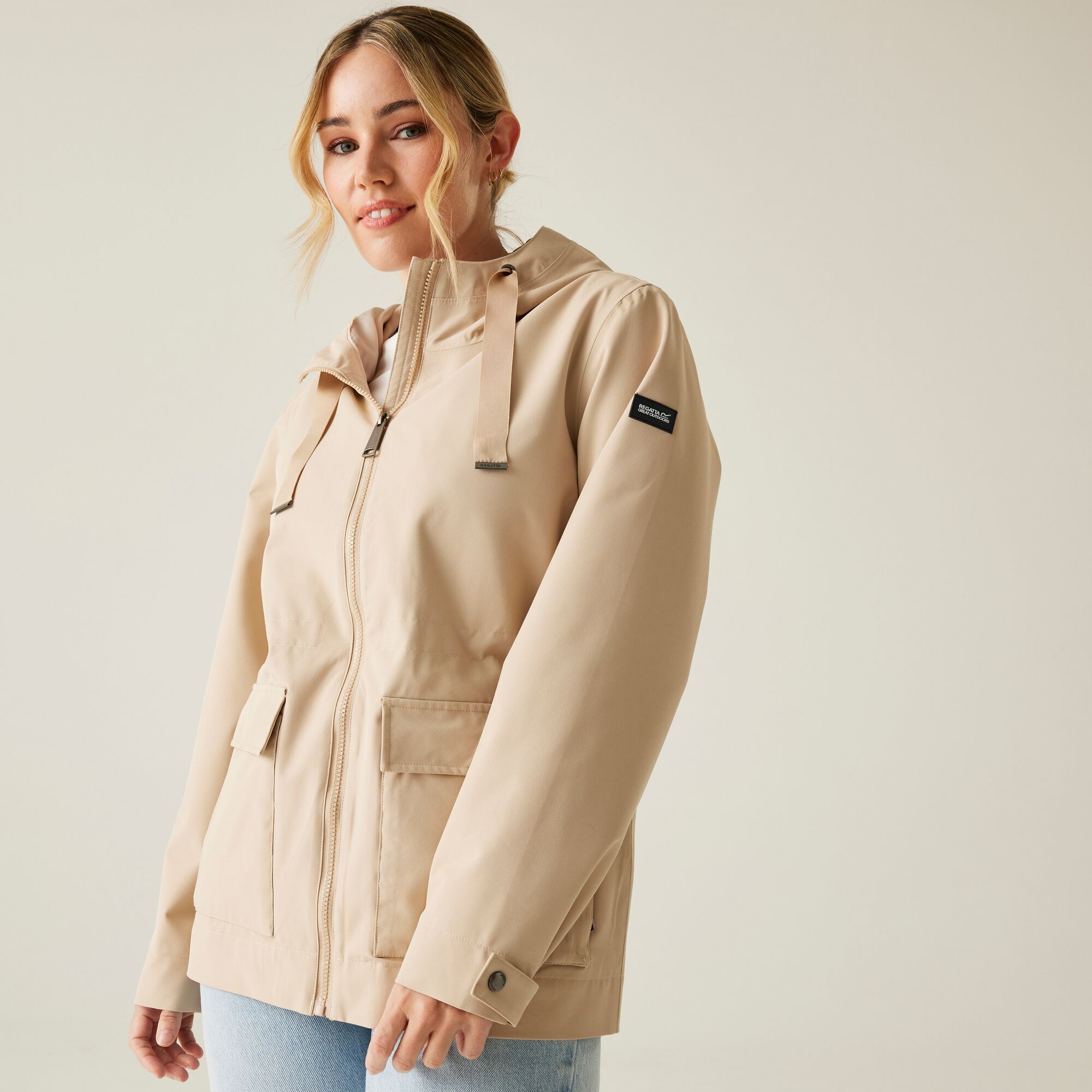 Regatta Women's Otilie Waterproof Jacket White Pepper, Size: 22