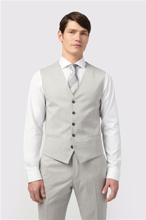 Alexandre Tailored Fit Italian Grey Twill Waistcoat