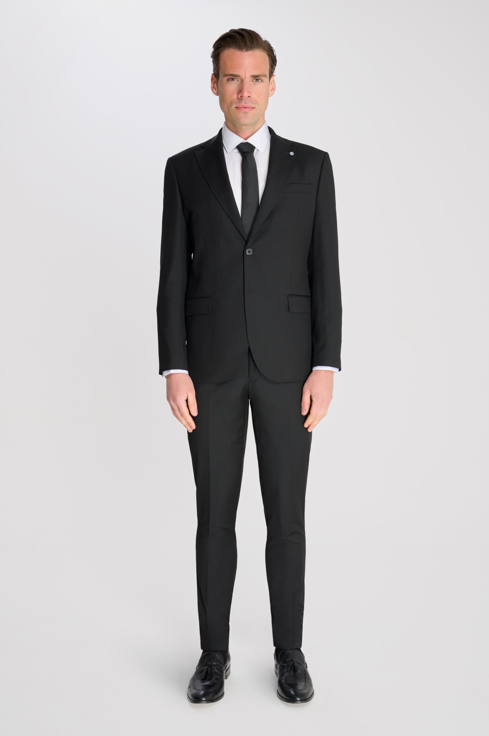 Carter & Jones Mens Edina 2 Piece Suit Set by in Black Viscose - Size 40 Short