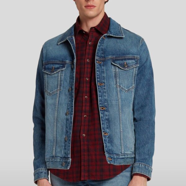 7 For All Mankind Mens Men Perfect Jacket - Blue - Size Small