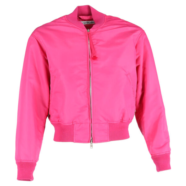 Acne Studios Pre-owned Mens Bomber Jacket In Pink Nylon - Rose - Size Small