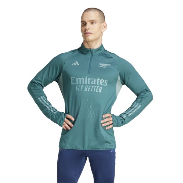 adidas Mens Afc Eu Pro Zip Neck Athletic Top in Green - Size X-Small