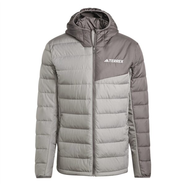 adidas Mens Down Ho J Running Jacket in Ch Solid Grey - Size 2XL