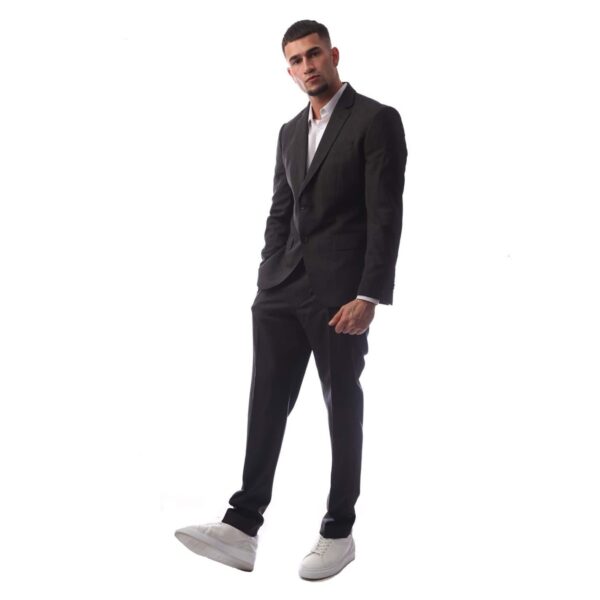 Boss Mens Solid Patterned Lapel Collared Suit Jacket in Black - Size 38 (Chest)