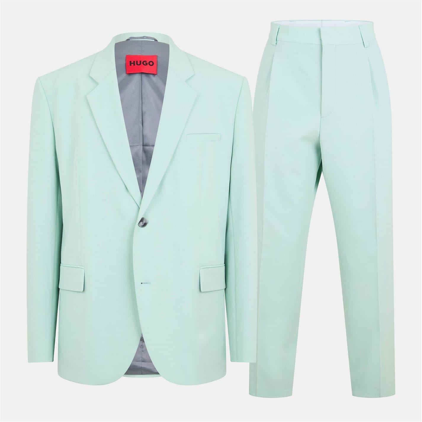 Boss Mens Kris Teaganfx Suit in Pastel Green - Size 40 (Chest)