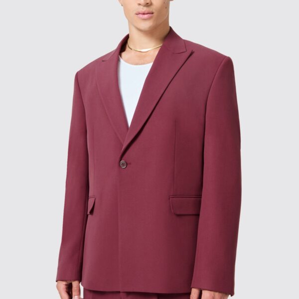 Viggo Tailoring Mens Lavoir Oversized Burgundy Jacket - Size 40 (Chest)