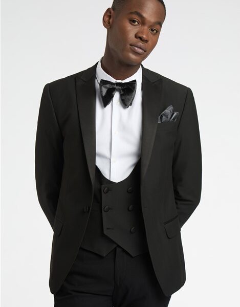 Antique Rogue Slim Fit Black Tuxedo Jacket