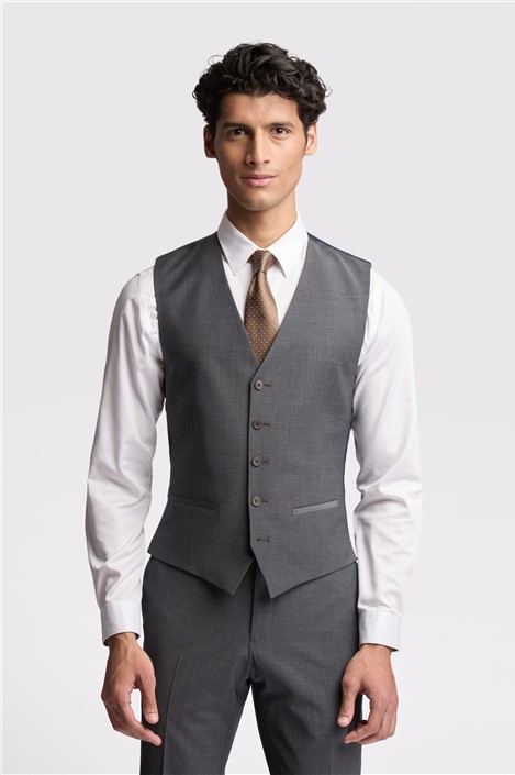 Ted Baker Slim Fit Charcoal Grey Panama Waistcoat