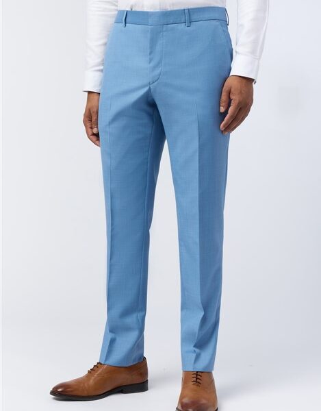 Ted Baker Slim Fit Tilson Airforce Blue Sharkskin Men's Suit Trousers