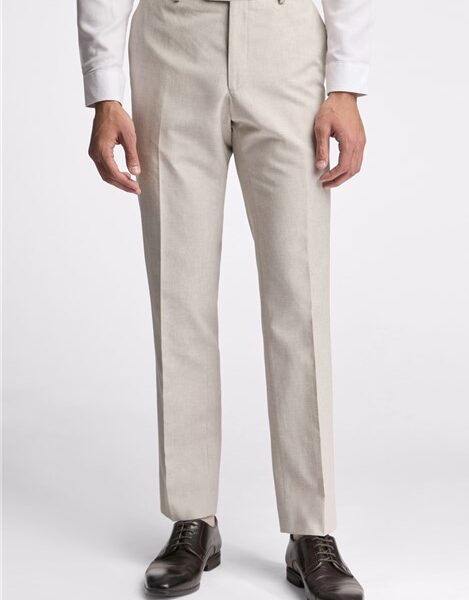 Ted Baker Slim Fit Morris Stone Cotton Linen Men's Trousers, Beige