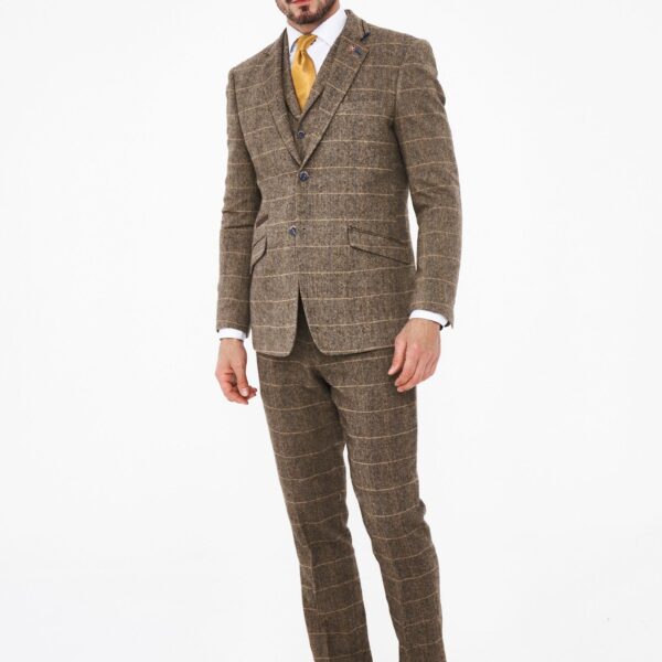 Albert Brown Tweed Three Piece Suit Short