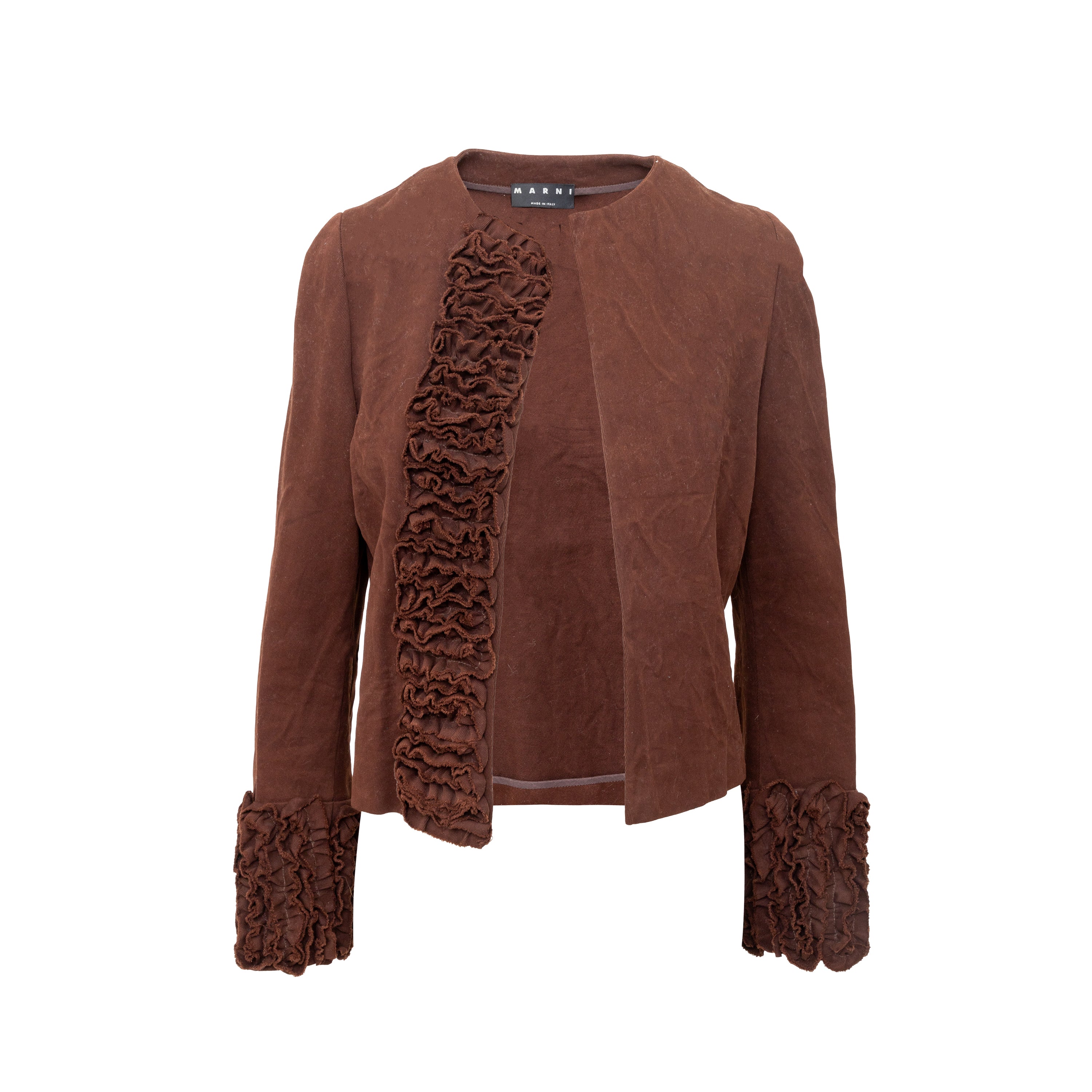 Marni Pre-owned Womens Twill Jacket - '10s - Brown Cotton - Size EU 38 (Womens)