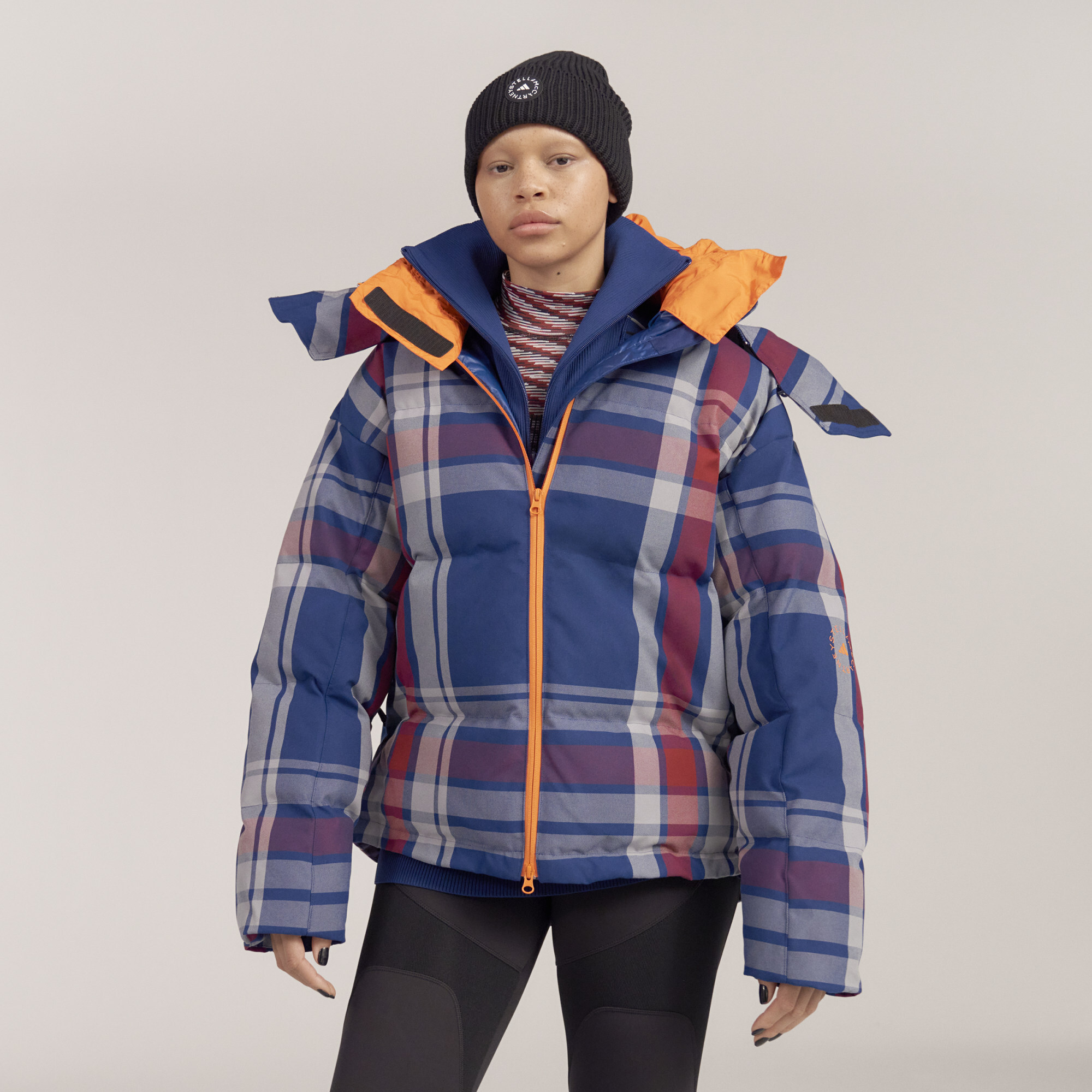 ADIDAS by Stella McCartney Womens Mid Length Padded Winter Jacket - Blue Recycled Material - Size Large