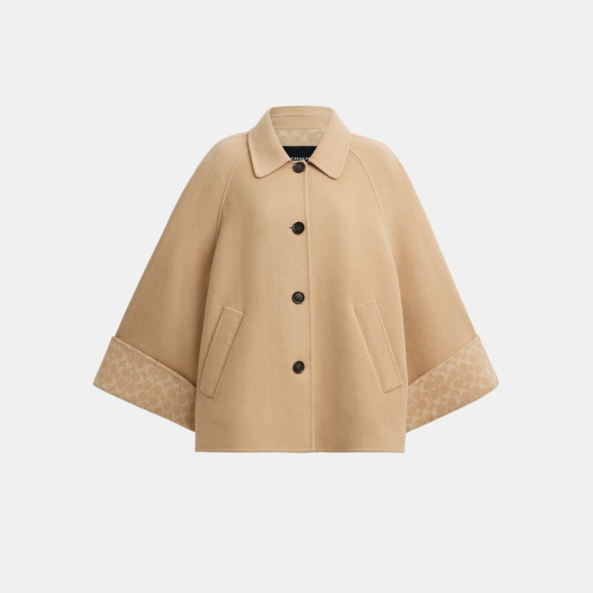 Coach Womens Wool Swing Coat - Brown - Size X-Small/Small