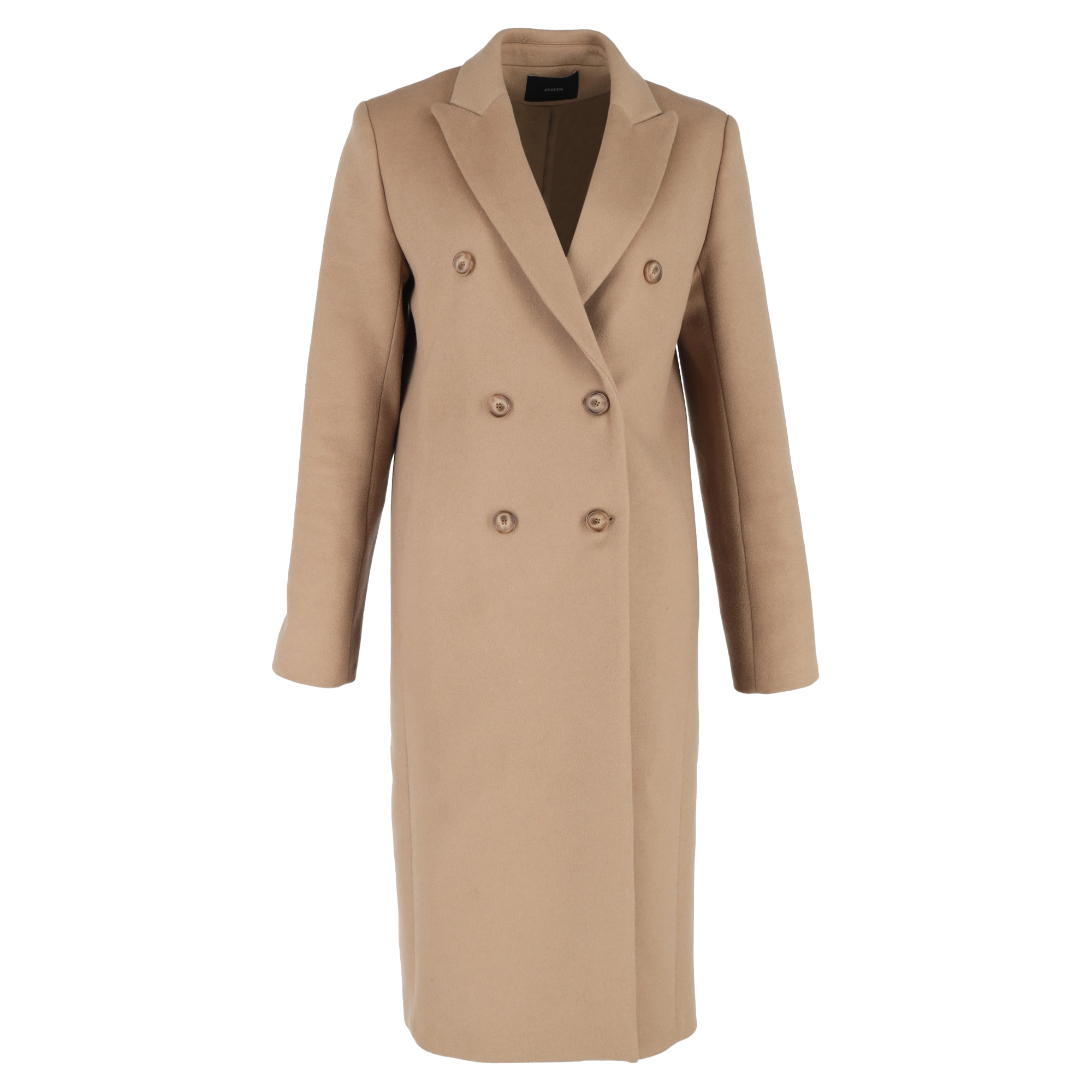 Joseph Pre-owned Womens Double-Breasted Camia Coat in Beige Wool - Size Medium