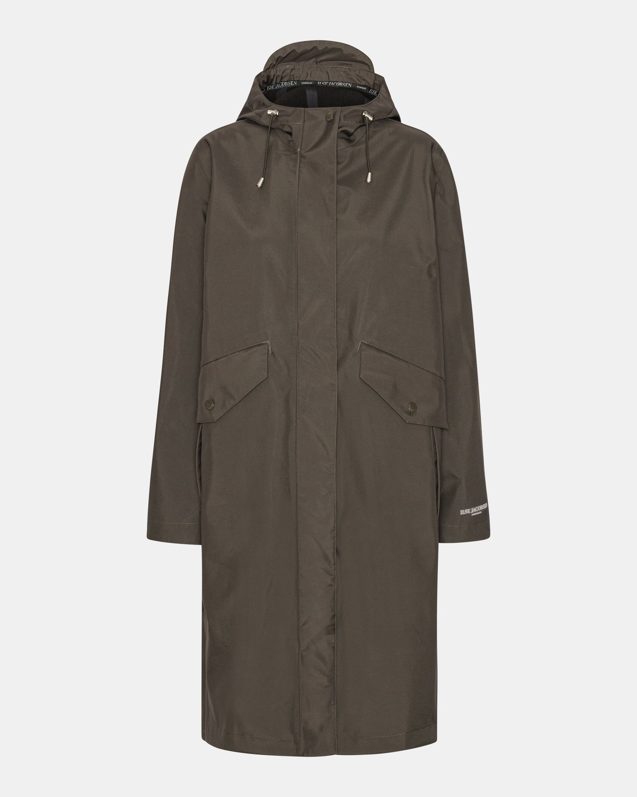 Ilse Jacobsen Womens Long Parka Raincoat in Grey - Size 16 UK