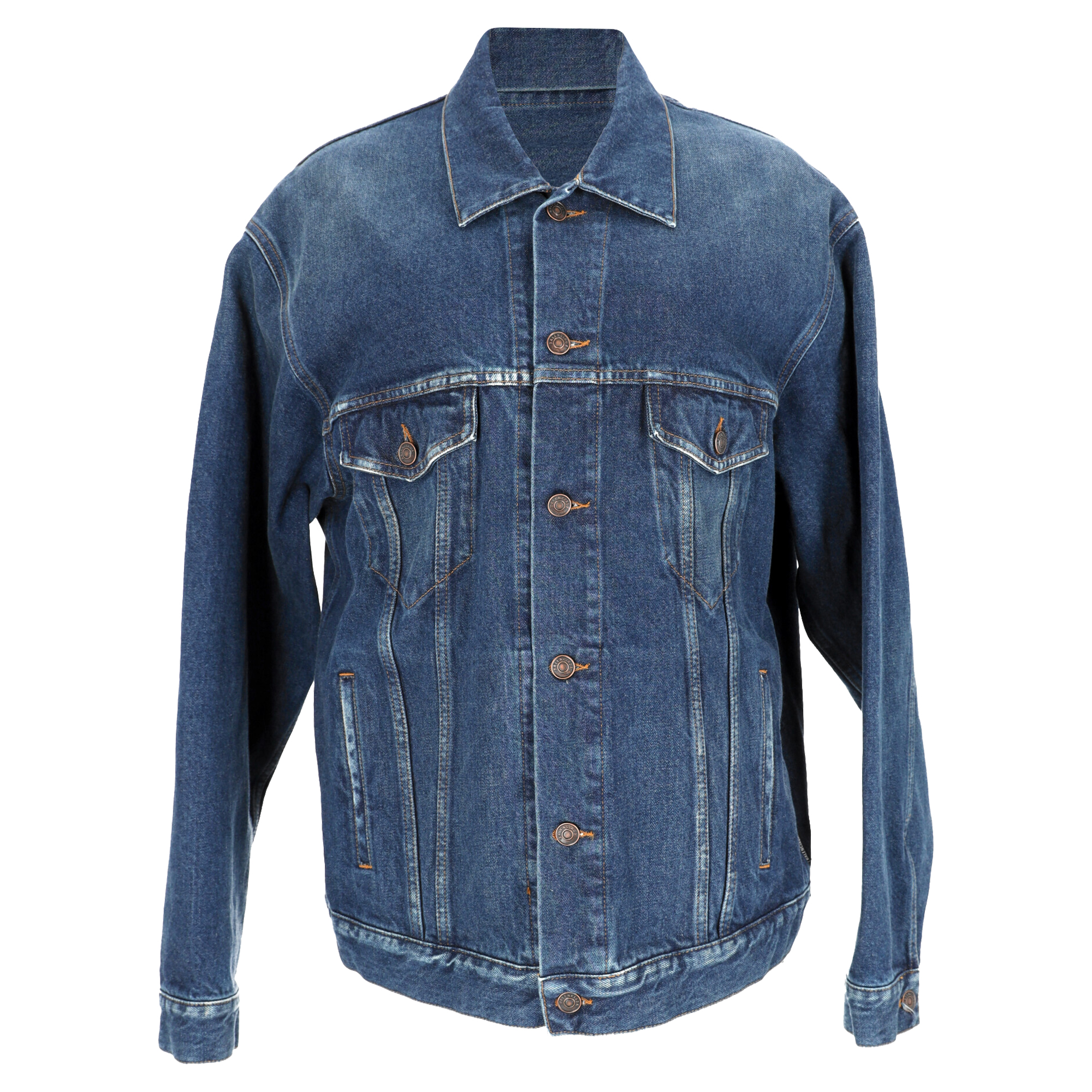 Balenciaga Womens 'You Are The World' Embroidered Denim Jacket in Blue Cotton - Size X-Small