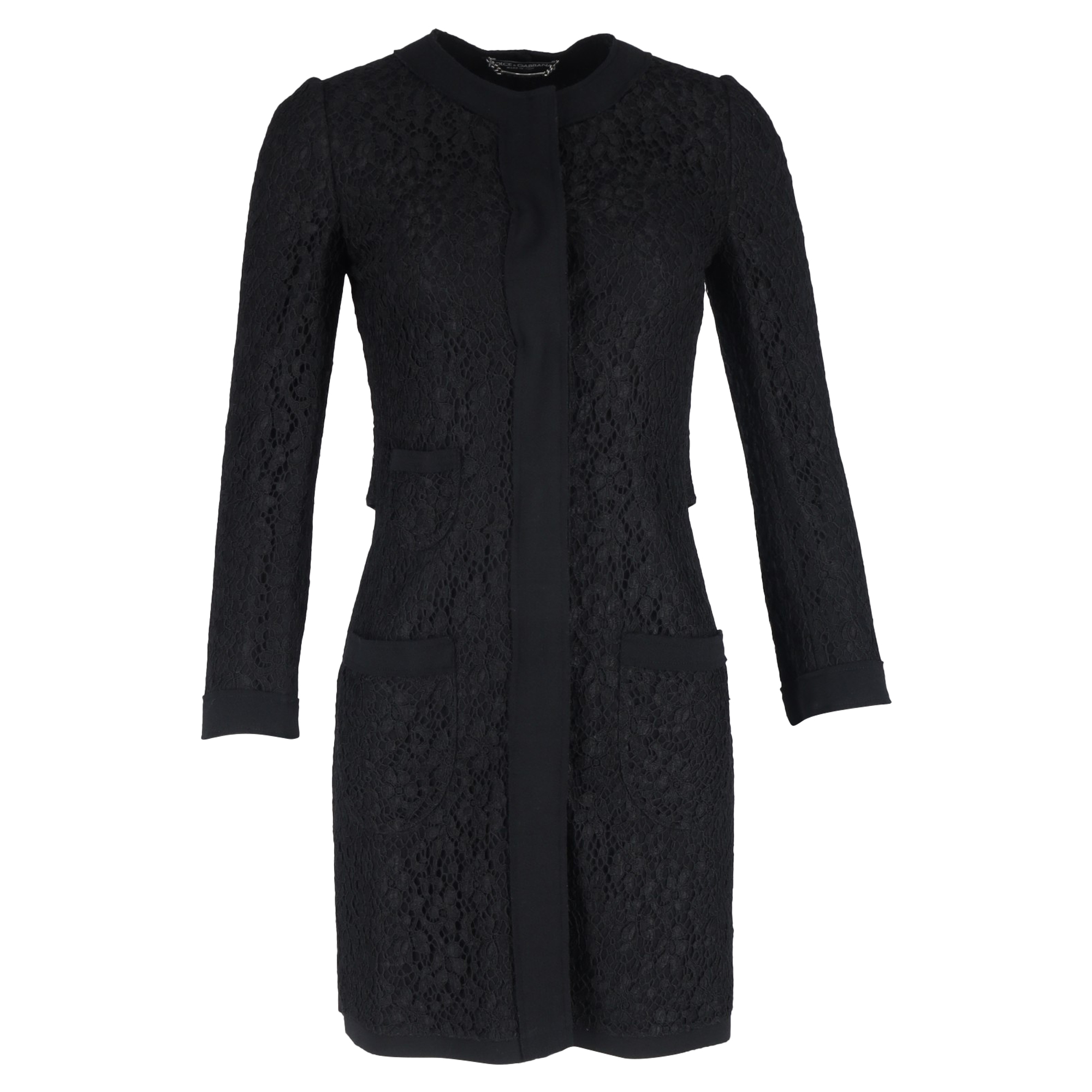 Dolce & Gabbana Pre-owned Womens & Lace Coat in Black Polyamide Nylon - Size IT 38 (Womens)