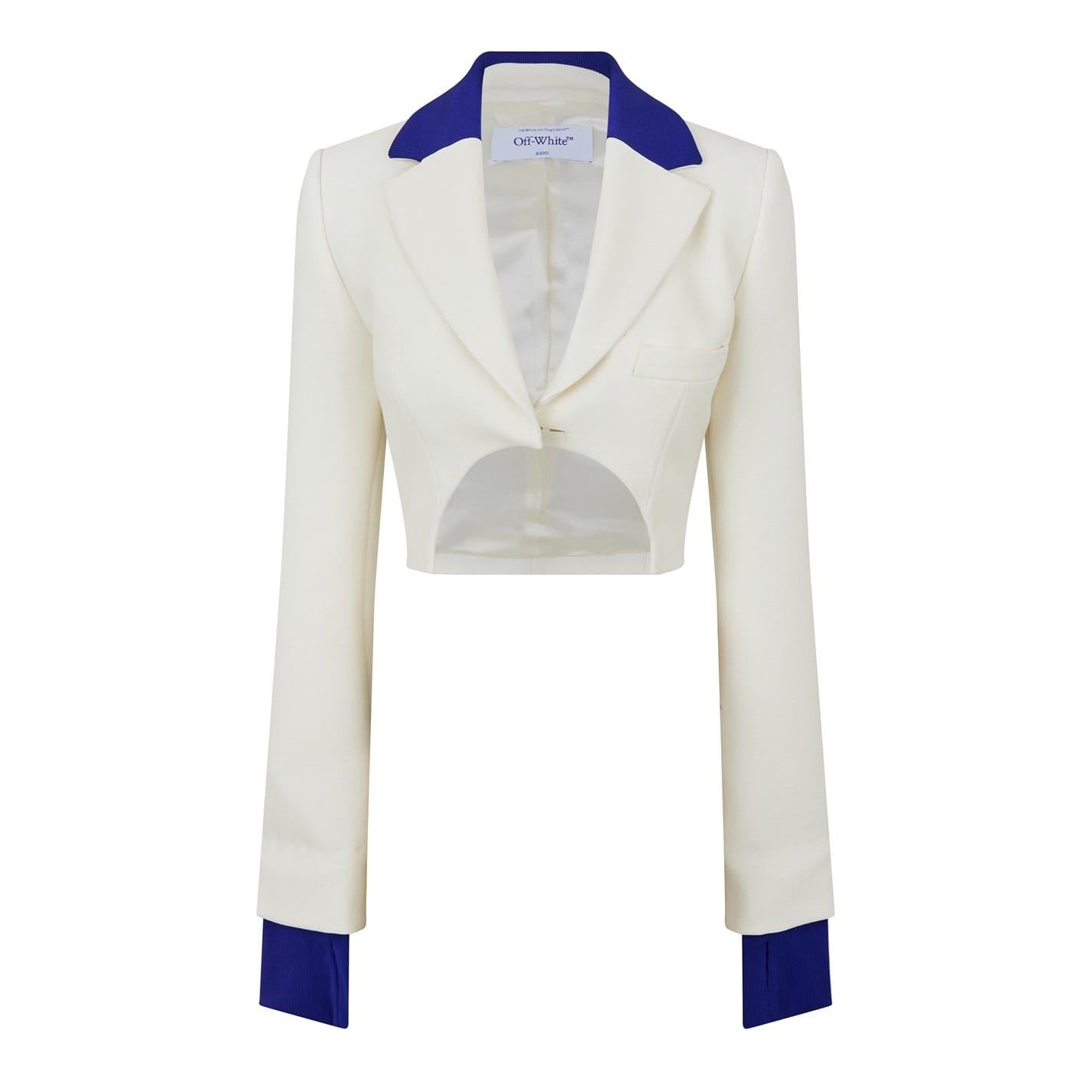 Off-White Womens Off White Slim Fit Bomber Jacket in Blue - Size 6 UK