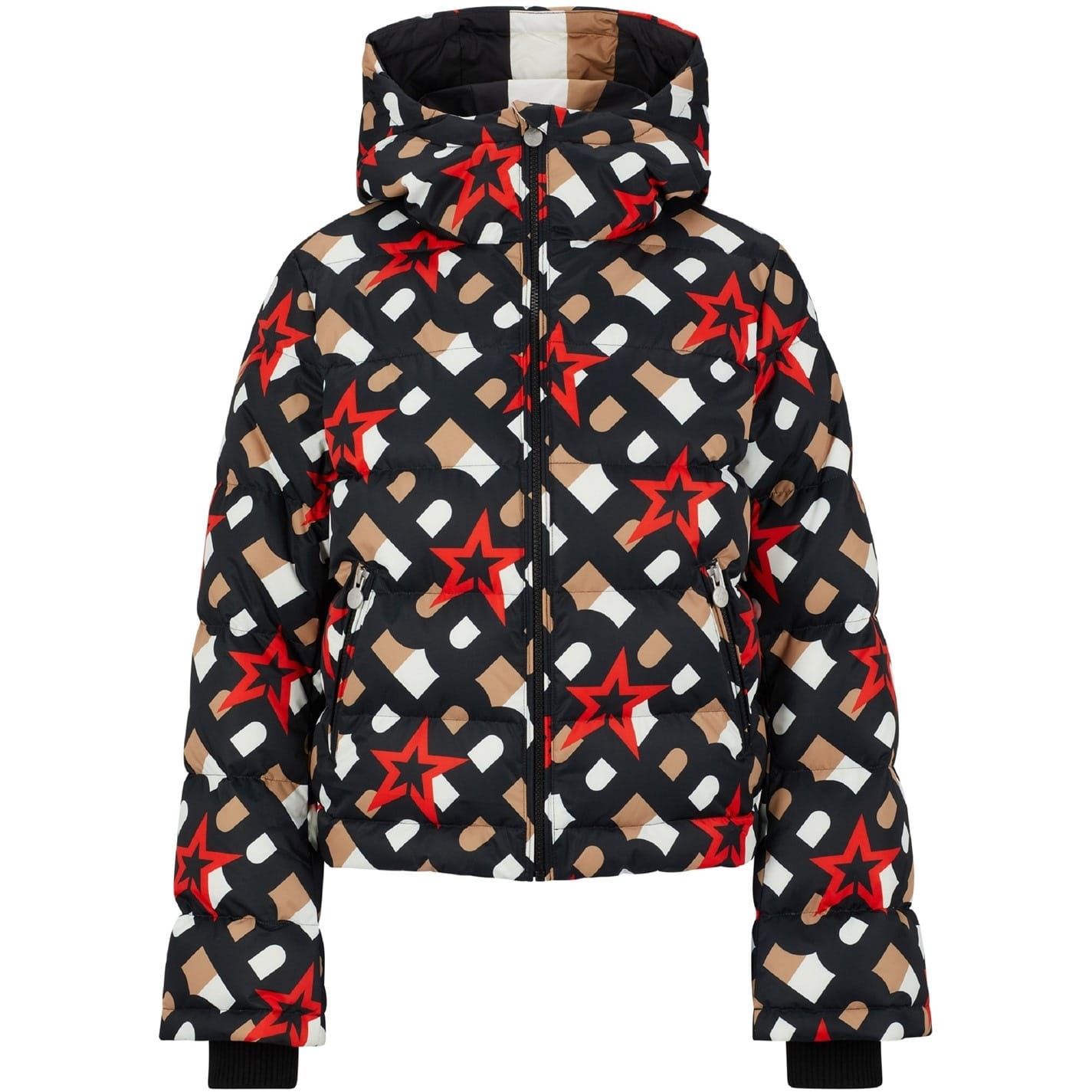 Boss Womens Solid Patterned Zipped Pocket Ski Jacket in .Black - Size 12 UK