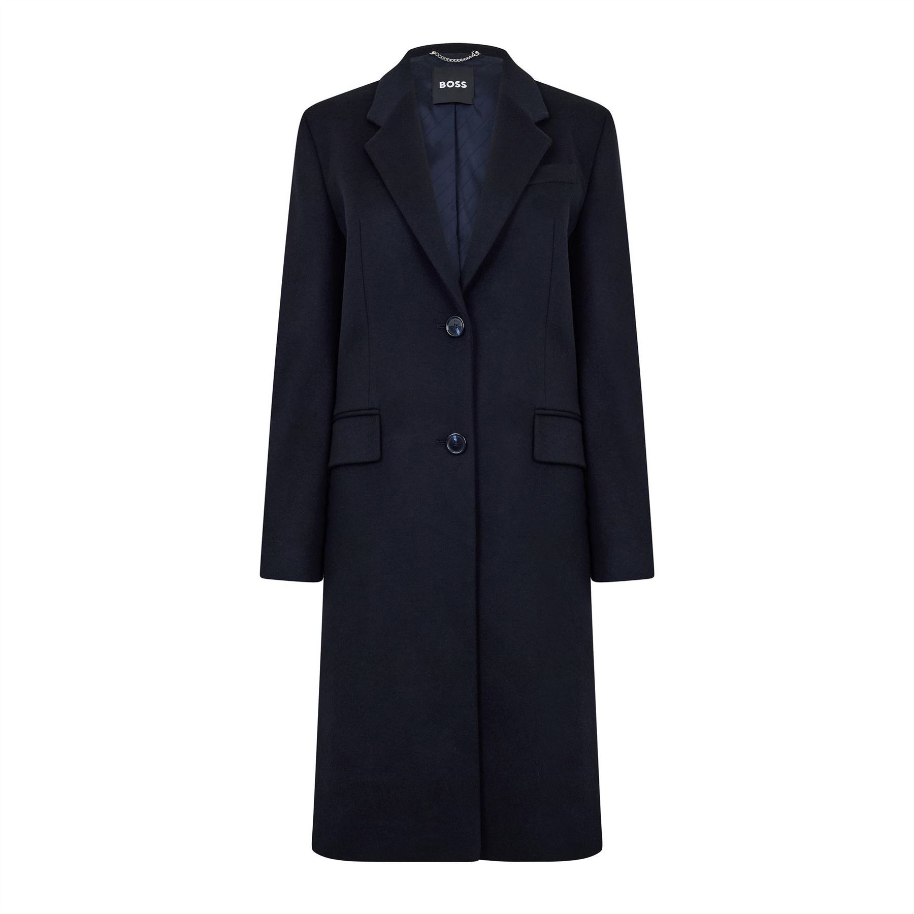 Boss Womens Catara Formal Coat in Dark Blue - Size 10 UK