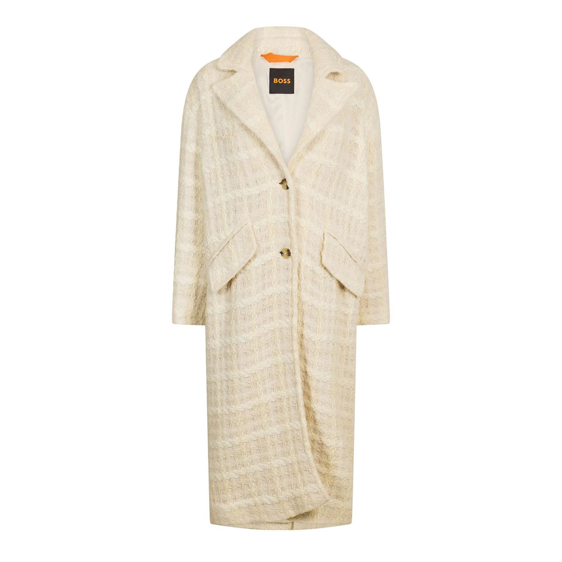 Boss Womens Covallina 10261961 01 Overcoat in Open White - Size 10 UK