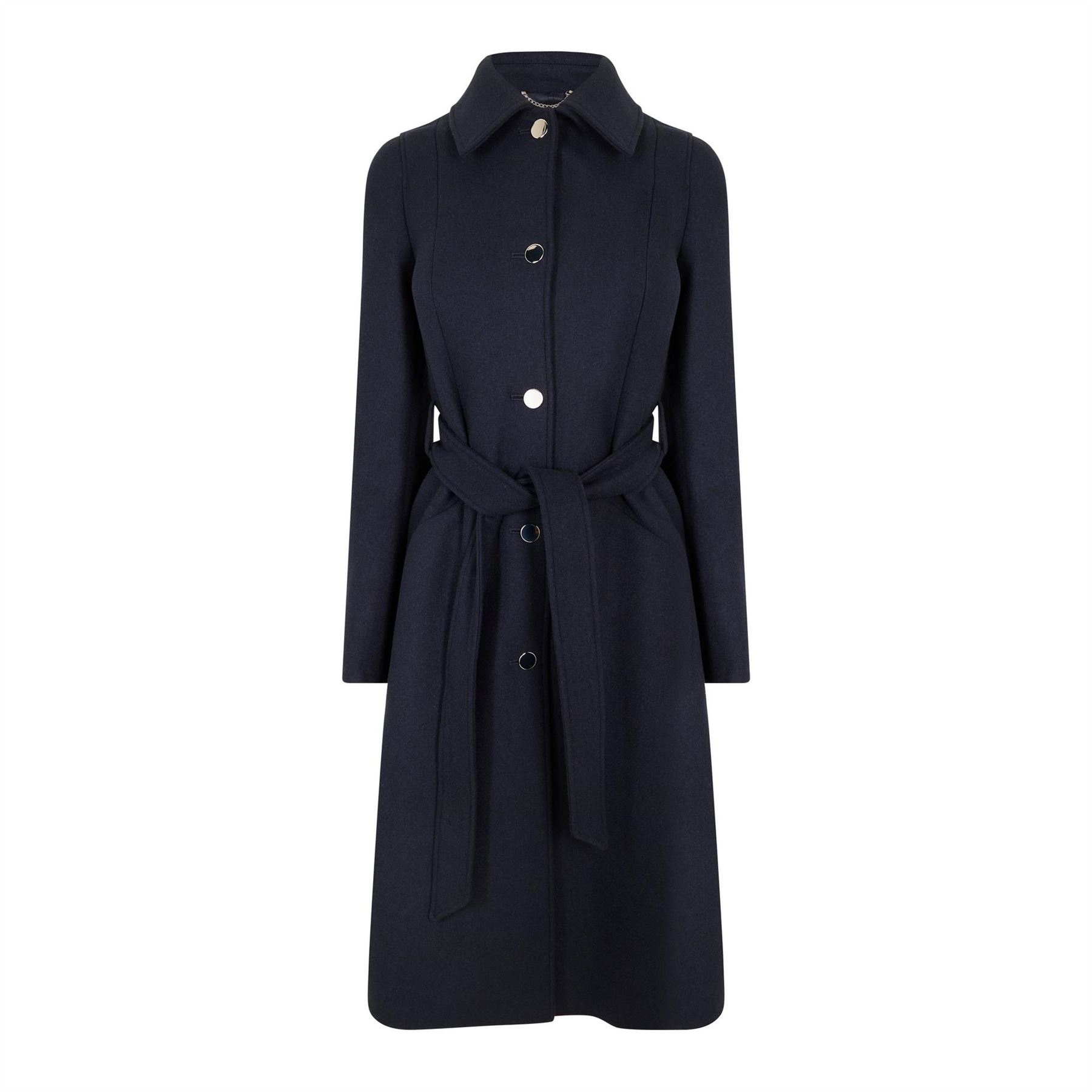 Boss Womens Overcoat in Dark Blue - Size 8 UK
