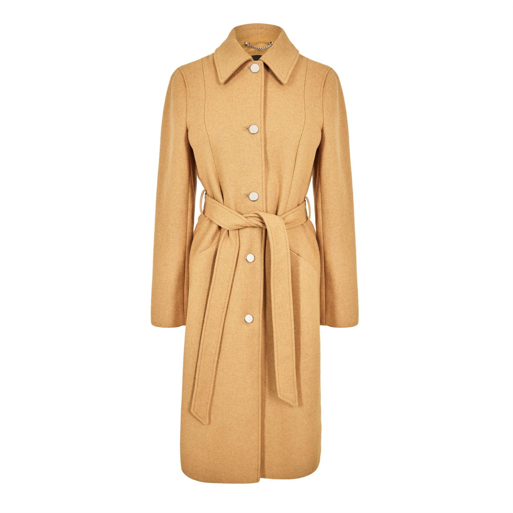 Boss Womens 10253240 01 Overcoat in Medium Beige - Size 6 UK