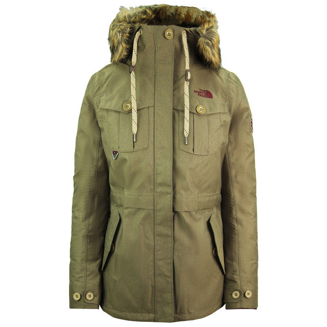 The North Face Snowboard Triclimate Hodded Green Womens Parka Jacket NF0A3L7GYZK - Size Medium