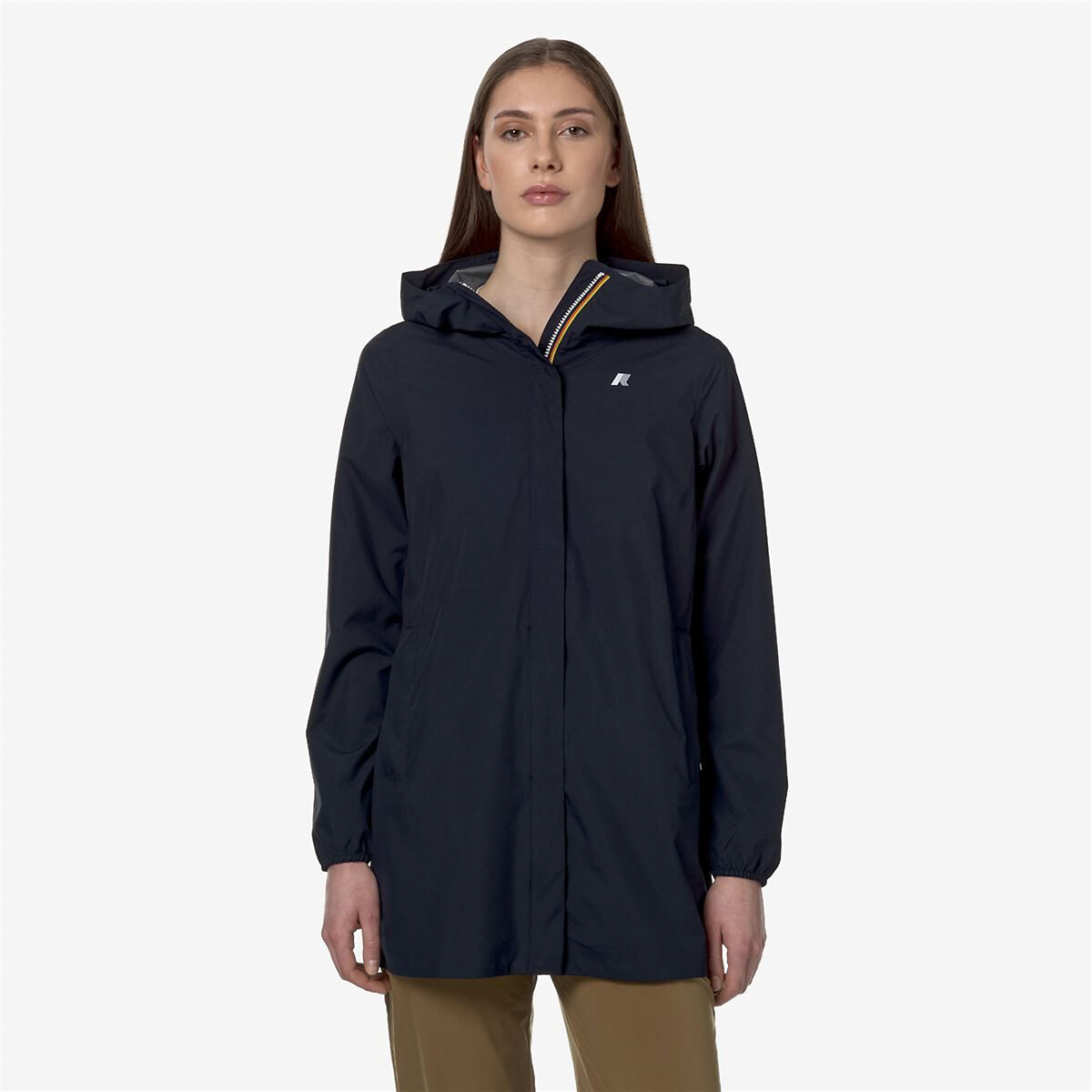 Sophie Eco Stretch Dot V Mid-Length Windbreaker